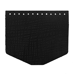 Крышечка для сумки Абстракция Штрихи, 19,4см*16,5см, дизайн №2036, 100% кожа (черный)