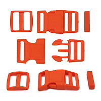 A03001037-K-25 Фастекс, рамка и рамка-регулятор 25мм, пластик, упак(2 комплекта) Hobby&Pro (оранжевый)