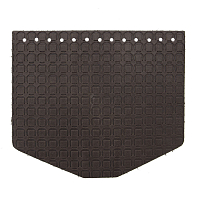 Крышечка для сумки Подкова, 19,4см*16,5см, дизайн №2030, 100% кожа (темно-коричневый)