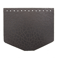 Крышечка для сумки Крупный Крокодил, 19,4см*16,5см, дизайн №2025, 100% кожа (темно-коричневый)