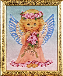 ВН1003 Набор для вышивания Alisena 'Ангелок с розами', 21*26 см