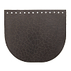 Крышечка для сумки Крупный Крокодил, 20,4см*17,2см, дизайн №2005, 100% кожа темно-коричневый