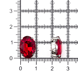 ОЦ005НН1014 Хрустальные стразы в цапах овальной формы, красный 10х14 мм, 5 шт.