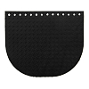 Крышечка для сумки Ромбик - клеточка, 20,4см*17,2см, дизайн №2009, 100% кожа черный