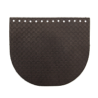 Крышечка для сумки Подкова, 20,4см*17,2см, дизайн №2010, 100% кожа (темно-коричневый)