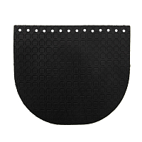 Крышечка для сумки Подкова, 20,4см*17,2см, дизайн №2010, 100% кожа (черный)