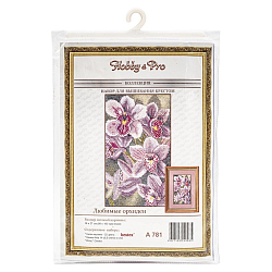 781 Набор для вышивания Hobby&Pro 'Любимые орхидеи', 16*27 см