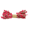 2AR206 Декоративная веревка с листиками, 3м. ярко розовый