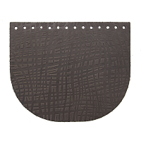 Крышечка для сумки Абстракция Штрихи, 20,4см*17,2см, дизайн №2016, 100% кожа (темно-коричневый)