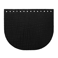 Крышечка для сумки Абстракция Штрихи, 20,4см*17,2см, дизайн №2016, 100% кожа (черный)