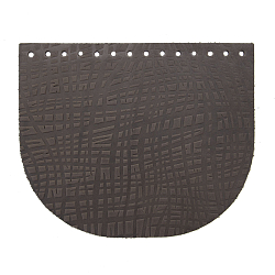 Крышечка для сумки Абстракция Штрихи, 20,4см*17,2см, дизайн №2016, 100% кожа (темно-коричневый)