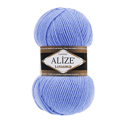 Пряжа ALIZE 'Lanagold' 100гр., 240м (49% шерсть, 51% акрил) (40 голубой)