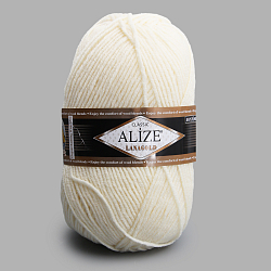 Пряжа ALIZE 'Lanagold' 100гр., 240м (49% шерсть, 51% акрил) (62 молочный)