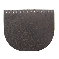 Крышечка для сумки Барашки, 20,4см*17,2см, дизайн №2019, 100% кожа (темно-коричневый)