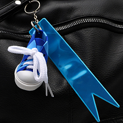 Брелок самосборный Кеды со светоотражающей подвеской 'флажок', сине-голубой