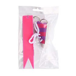 Брелок самосборный Кеды со светоотражающей подвеской 'флажок', фиолетово-розовый