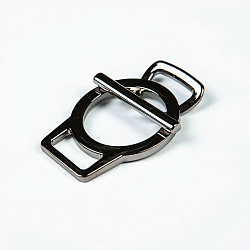 62421 Пряжка-застежка 14мм металл с кольцом, черный никель ГР