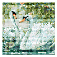 AM0036 Набор алмазной мозаики Риолис 'Белые лебеди' 30*30см