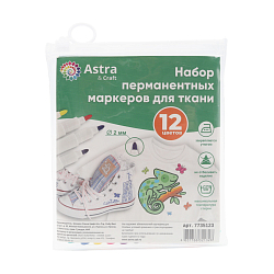 FM 212 Набор перманентных маркеров для ткани 12 цветов, 2мм, Astra&Craft