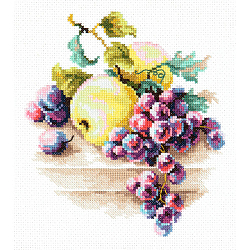 50-05 Набор для вышивания 'Чудесная игла' 'Виноград и яблоки', 16 х 18 см