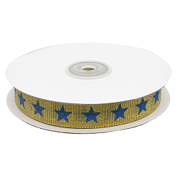 Декоративная лента 'Звезды', DM-001, 15 мм*32,9м золото/синий