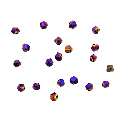 11332 Бусины стеклянные, гальваника, граненые, спираль, 6мм, 20шт/упак (4-фиолет)