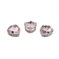 ТЦ006НН12 Хрустальные стразы в цапах треугольные (серебро) светло-розовый 12мм, 3шт/упак Astra&Craft