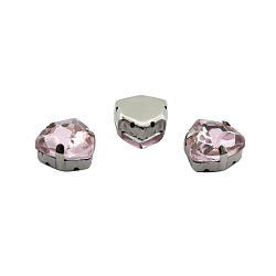 ТЦ006НН12 Хрустальные стразы в цапах треугольные (серебро) светло-розовый 12мм, 3шт/упак Astra&Craft