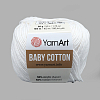 Пряжа YarnArt 'Baby Cotton' 50гр 165м (50% хлопок, 50% акрил) 400 белый