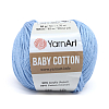 Пряжа YarnArt 'Baby Cotton' 50гр 165м (50% хлопок, 50% акрил) 448 светло-голубой