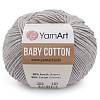 Пряжа YarnArt 'Baby Cotton' 50гр 165м (50% хлопок, 50% акрил) 406 светло-серый