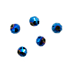 11394 Бусины стеклянные, гальваника, граненые, круглые, 12мм, 5шт/упак 1-голубой