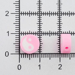 ZZ1349 Бусины из полимерной глины 'Розовый Инь и Ян', 50шт/упак, Astra&Craft