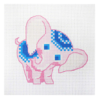 220 Набор для вышивания Hobby & Pro Kids 'Розовый слоненок' 19*18см