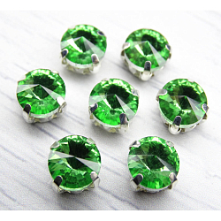 РЦ016НН8 Хрустальные стразы в цапах круглой формы, светло-зеленый 8 мм, 10 шт. Astra&Craft