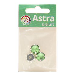 РЦ016НН12 Хрустальные стразы в цапах круглой формы, светло-зеленый 12 мм, 3 шт. Astra&Craft