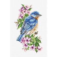B1198 Набор для вышивания 'Синяя птица на ветке' 10*17 см, Luca-S