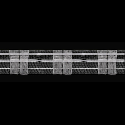 Неравномерная капрон C93M Тесьма шторная 1/2 'Бантовая складка' (2 ряда петель, 2 шнура) 60мм*50м, прозрачный