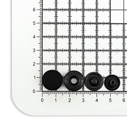 Кнопка Альфа (S-образная) 15мм металл, чер.резина + ответ.части, оксид (уп.~72шт) NEW STAR