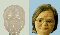 00417 Пластиковая основа для лица куклы Бабушка высотой 50 см Glorex