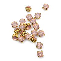 ЗЦ009ММ44 Хрустальные стразы в цапах (золото), цвет: розовый матовый 4 мм, 20 шт/упак. Astra&Craft