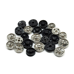 77501 Кнопки пришивные ассорти 5-6-7мм, металл, черный/серебристый, 24 шт PONY