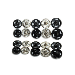 77501 Кнопки пришивные ассорти 5-6-7мм, металл, черный/серебристый, 24 шт PONY