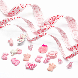 29505 Набор декоративных элементов 'Малышка-Baby' (16 элементов+ленты 3шт*1м) цв. розовый