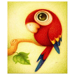 АЖ-360 Картина стразами 'Красный попугай' 25*30см