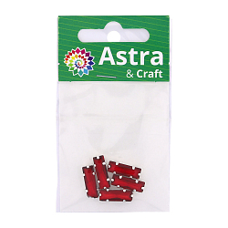 ДЦ001НН515 Хрустальные стразы в цапах прямоугольные (серебро) красный 15мм, 5шт/упак Astra&Craft
