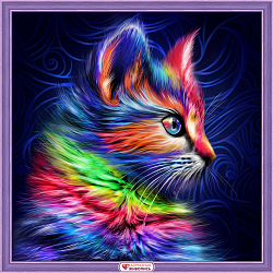 АЖ-1777 Алмазная мозаика 'Разноцветный котенок' 30*30см