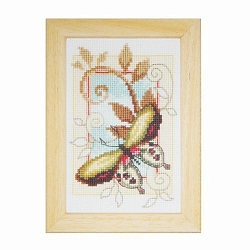 0155948-PN Набор для вышивания Vervaco миниатюры 'Декоративные бабочки', 3шт., 8x12см