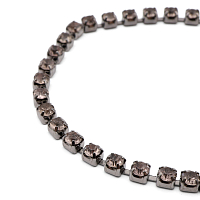 ЦС011СЦ3 Стразовые цепочки (серебро), цвет: серый, размер 3 мм, 30 см/упак.