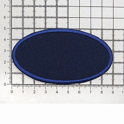013 Термоаппликация 'Овал', синий, 90*50мм, упак/10 шт